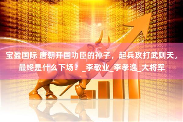 宝盈国际 唐朝开国功臣的孙子，起兵攻打武则天，最终是什么下场？_李敬业_李孝逸_大将军